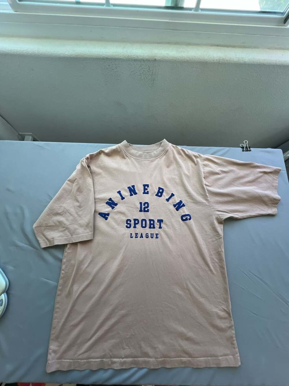 Anine Bing Caden Tee Sport '12' League Embroidered Oversized T-Shirt - Picture 7 of 9